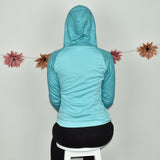 Vintage Champion zip up fleece track jacket blazer cardigan jumper sweater top pullover in electric green/cyan