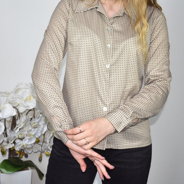 Cute Mat sui button up shirt long sleeve top sweater t-shirt blouse in black