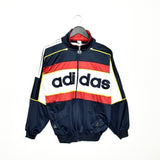 Vintage Adidas tracksuit trackie jacket zip up sweater dark blue red and white