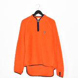 Vintage Helly Hansen quarter zip up fleece jumper longsleeve tee pullover sweatshirt in orange