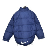 Vintage Nike puffer jacket bomber zip up track jacket windbreaker sweatshirt longsleeve tee pullover jumper in blue and white