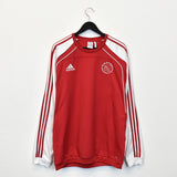Vintage Adidas Ajax Amsterdam pullover sweatshirt windbreaker fleece track jacket in red and white