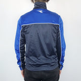 Vintage tracksuit trackie jacket zip up Diadora in blue and black