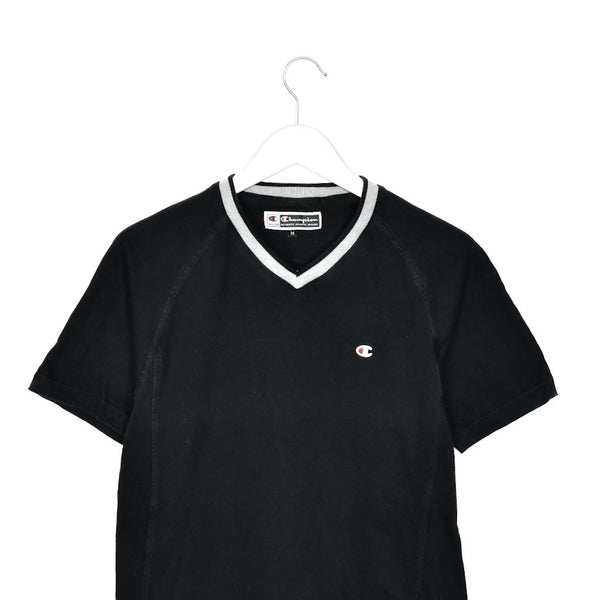 Vintage Champion V-neck t-shirt top blouse tee in black