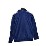 Vintage Champion windbreaker zip up tracksuit track jacket trackie sweater jumper sweatshirt pullover long sleeve in dark blue