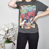 Cute Marvel comics spider man top sweater t-shirt blouse in grey