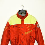 Vintage Dainese motor bomber jacket fleece windbreaker in neon red and yellow