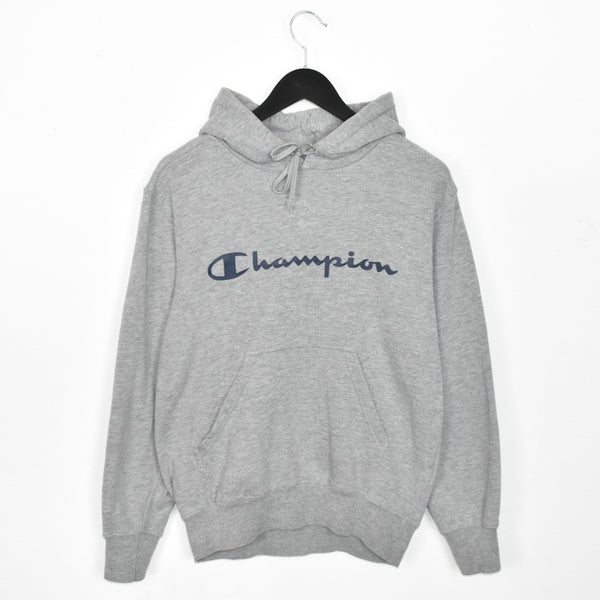 Vintage Champion hoodie sweatshirt long sleeve jumper in grey
