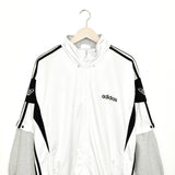 Vintage adidas tracksuit trackie jacket zip up sweater in white black and grey