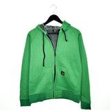 Carhartt lux fur zip up hoodie sweatshirt windbreaker fleece track jacket in green