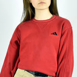 Vintage Adidas sweatshirt hoodie jumper sweater pullover in red