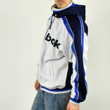 Vintage Reebok zip up hoodie jumper sweater pullover in white and blue