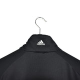 Vintage Adidas zip up tracksuit trackie jumper windbreaker sweater pullover long sleeve jacket in black with white stripes