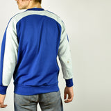 Vintage Adidas sweatshirt jumper sweater pullover hoodie in white and navy blue