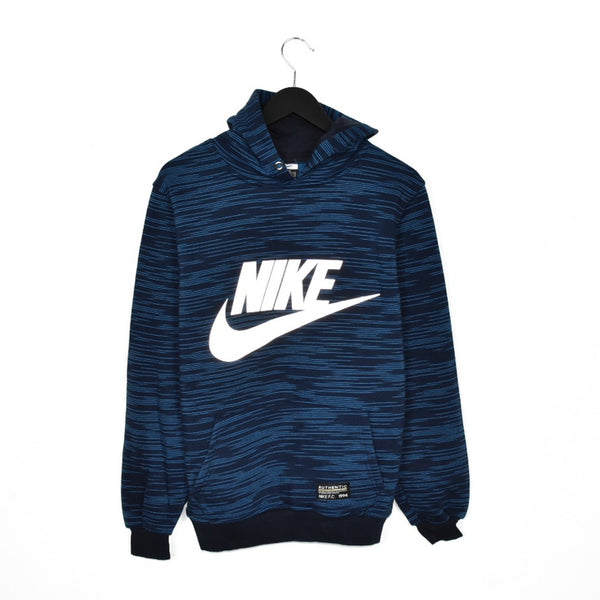 Vintage Nike hoodie pullover sweatshirt windbreaker fleece track jacket in black and blue
