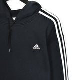 Vintage Adidas hoodie pullover sweatshirt windbreaker fleece track jacket in black and white