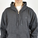 Vintage Champion zip up hoodie jumper sweatshirt sweater pullover in gray