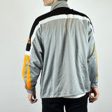 Vintage Adidas tracksuit track jacket fleece windbreaker in gray, black, yellow and white