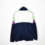 Vintage lotto track fleece longsleeve tee pullover windbreaker sweatshirt in blue blue and white