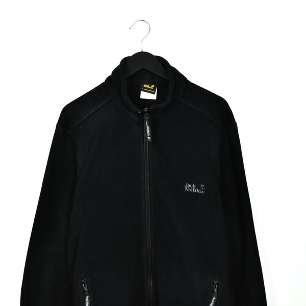 Vintage Jack Wolfskin fleece fuzzy track longsleeve tee pullover sweatshirt in black