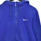 Vintage Nike zip up hoodie pullover sweatshirt top jumper in blue