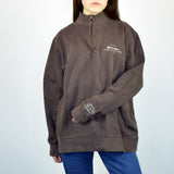 Beautiful vintage Champion half zip fleece pullover sweatshirt in brown