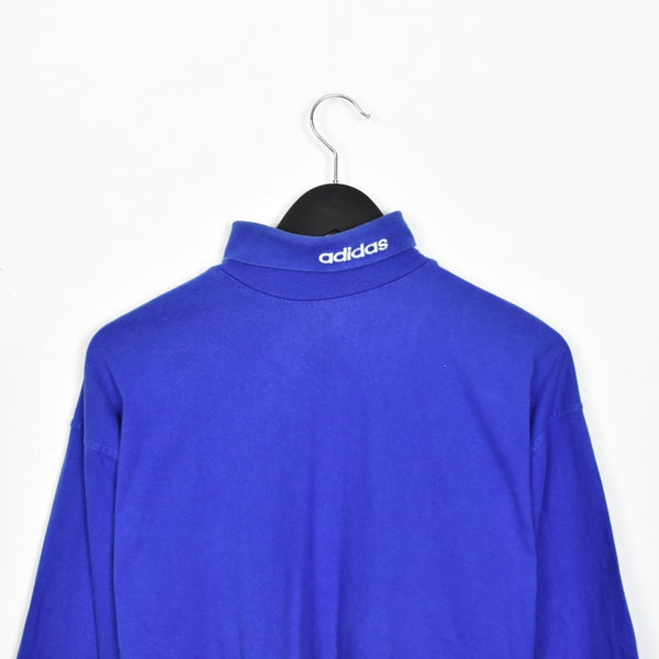Vintage Adidas turtleneck jumper longsleeve tee pullover sweatshirt in blue