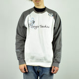 Vintage Sergio Tacchini sweatshirt jumper sweater pullover hoodie in gray and white