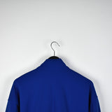 Vintage Nike windbreaker fleece track zip up jacket bomber in blue and black with white stripes