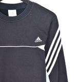 Vintage Adidas jumper hoodie pullover sweatshirt windbreaker track jacket in dark grey and white