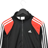 Vintage Adidas windbreaker fleece track jacket bomber jacket in red and black
