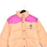 Vintage Kappa winter jacket puffer coat windbreaker tracksuit track jacket long sleeve in light orange/peacb and magenta