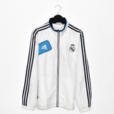 Vintage Adidas jacket track windbreaker coat pullover bomber jacket trench coat in white and blue