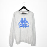 Vintage Kappa long sleeve sweatshirt jumper hoodie t-shirt top blouse tee in grey and blue