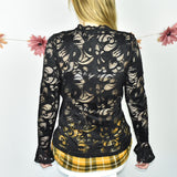 Cool see through sleeves Gina Tricot blouse jumper sweater top cardigan pullover in black