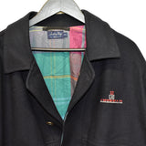 Vintage GANT bomber jacket windbreaker fleece track jacket in dark blue with a plaid inside