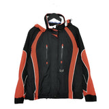 Vintage Sergio Tacchini puffer zip up jacket windbreaker tracksuit track jacket trackie sweater jumper sweatshirt pullover long sleeve in black and red