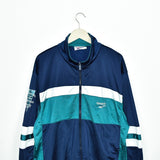 Vintage Reebok tracksuit trackie jacket zip up sweater in cyan and dark blue