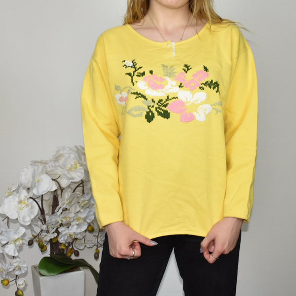 Cute Best company sweatshirt jumper sweater top pullover in yellow