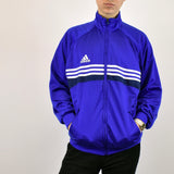 Vintage Adidas tracksuit track jacket fleece windbreaker in purple