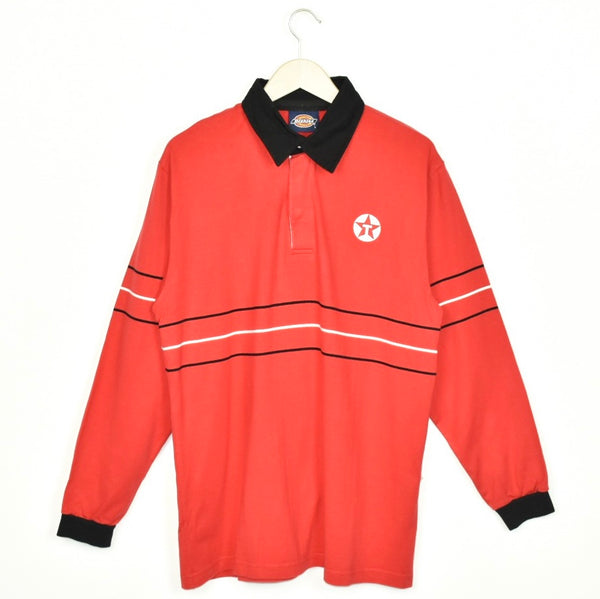 Vintage Dickies polo sweatshirt long sleeve tee pullover in red and black