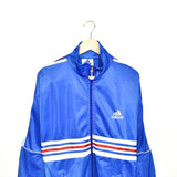 Vintage Adidas windbreaker fleece track jacket bomber jacket in blue