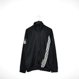 Vintage Adidas zip up tracksuit trackie jumper windbreaker sweater pullover long sleeve jacket in black with white stripes