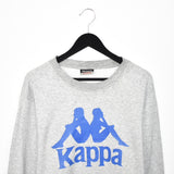 Vintage Kappa long sleeve sweatshirt jumper hoodie t-shirt top blouse tee in grey and blue