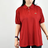 Vintage Lacoste polo shirt t shirt pullover in red
