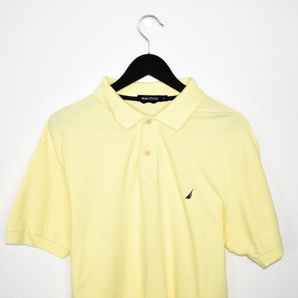 Vintage Nautica polo shirt tee blouse top in yellow