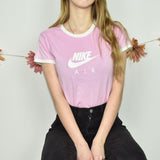Super cute Nike Air top t-shirt blouse in pink and white