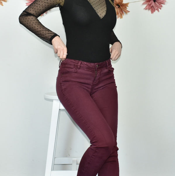 Zara jeans trousers pants joggers in maroon 💗