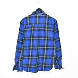 Vintage Wolferland formal button down shirt t-shirt tee top blouse in blue and black