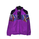 Vintage Sergio Tacchini fleece quarter zip up jumper hoodie pullover sweatshirt windbreaker track jacket in purple